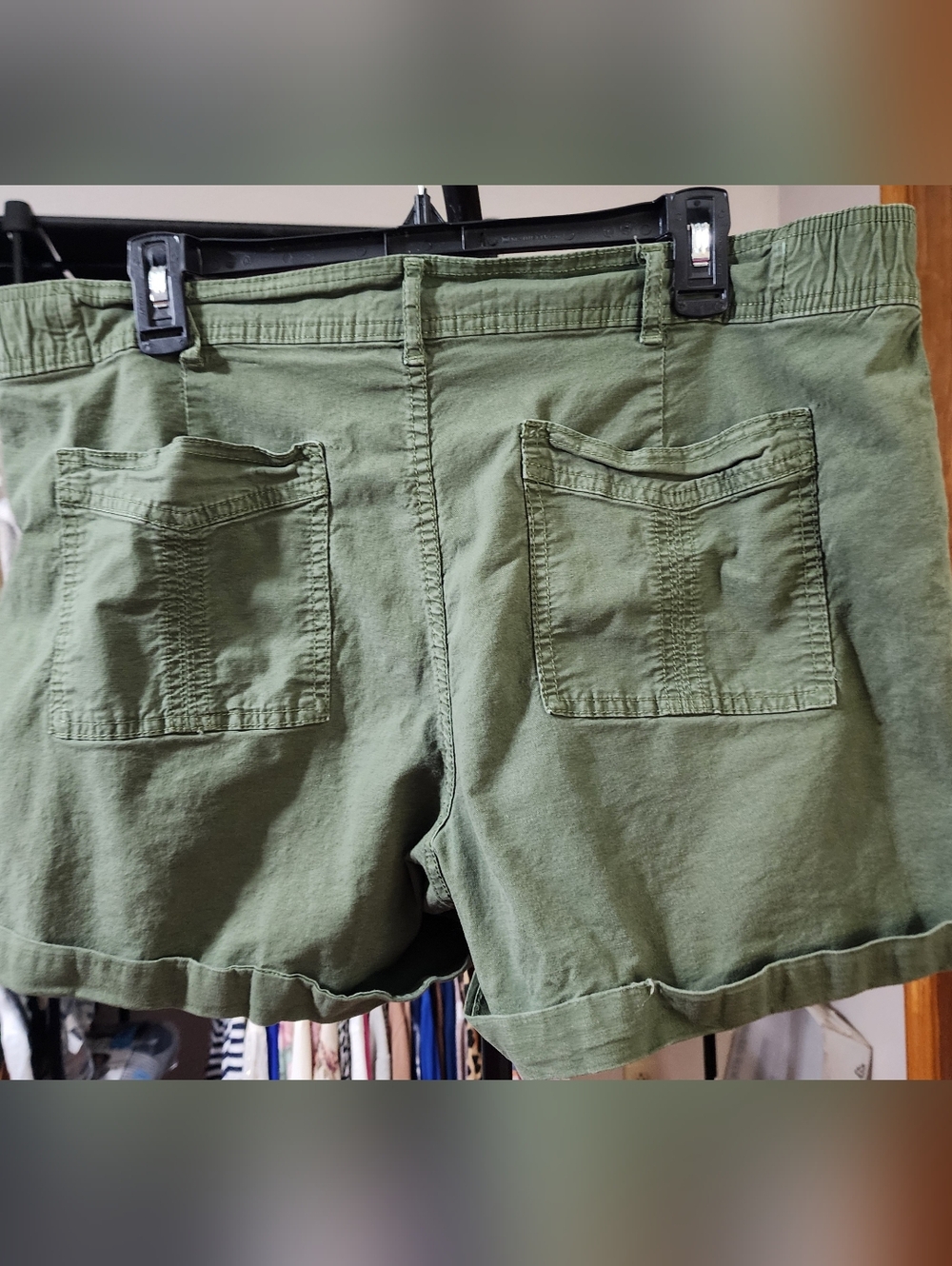 Olive Green Utility Cargo Shorts